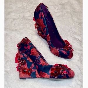Tory Burch Elmira 3D Floral Wedges